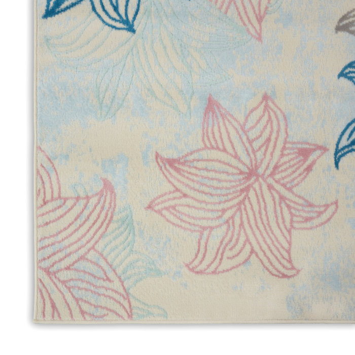 Winston Porter Kardinya Performance Ivory/Pink/Blue Rug & Reviews Wayfair